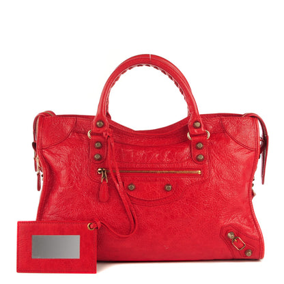 Balenciaga Agneau Giant 12 Rose Gold Hardware City Rouge Coquelicot 1 of 8