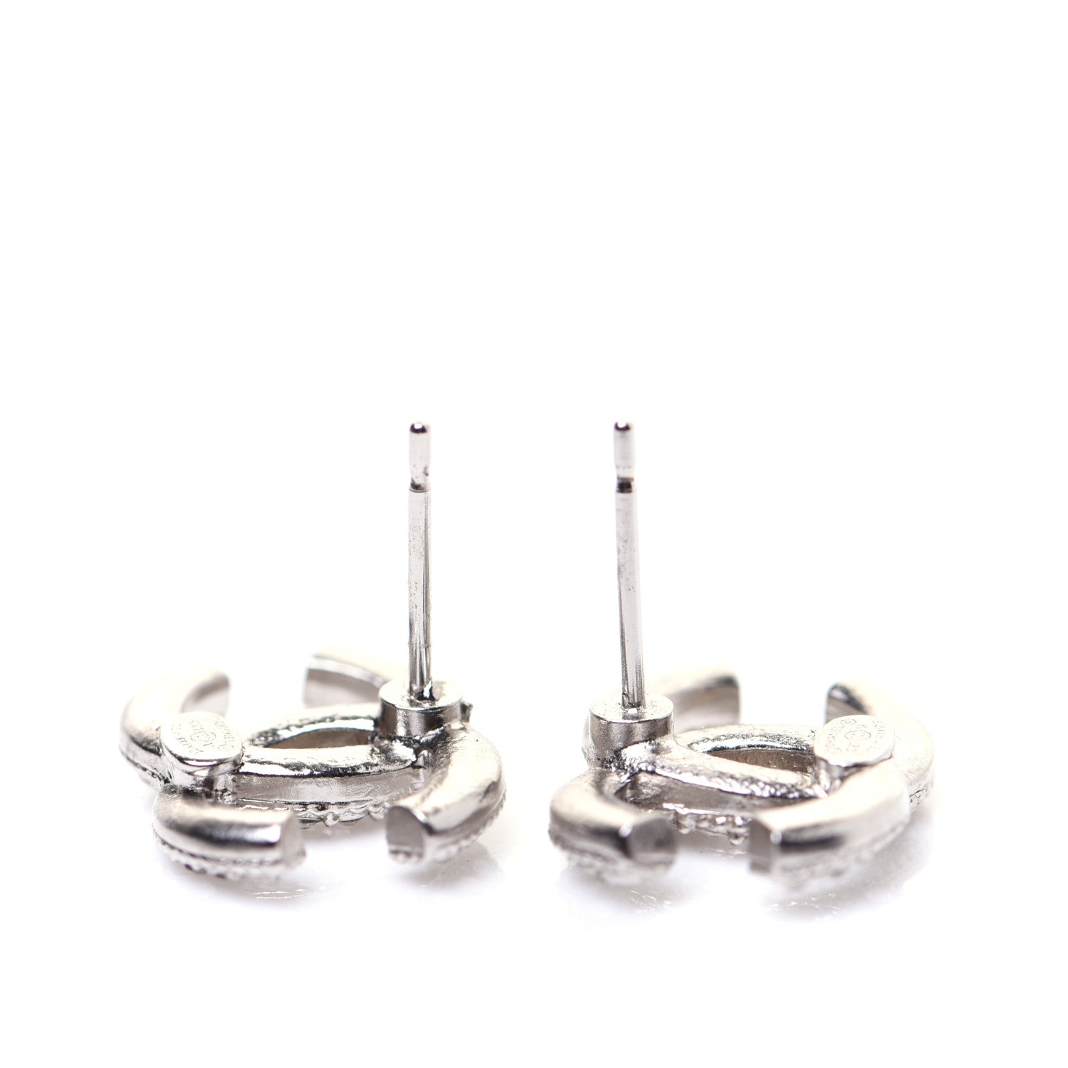 Chanel Crystal CC Earrings Silver 5 of 6