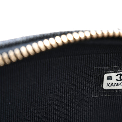 Chanel Denim Quilted Clutch With Chain Dark Blue Orange 7 of 11