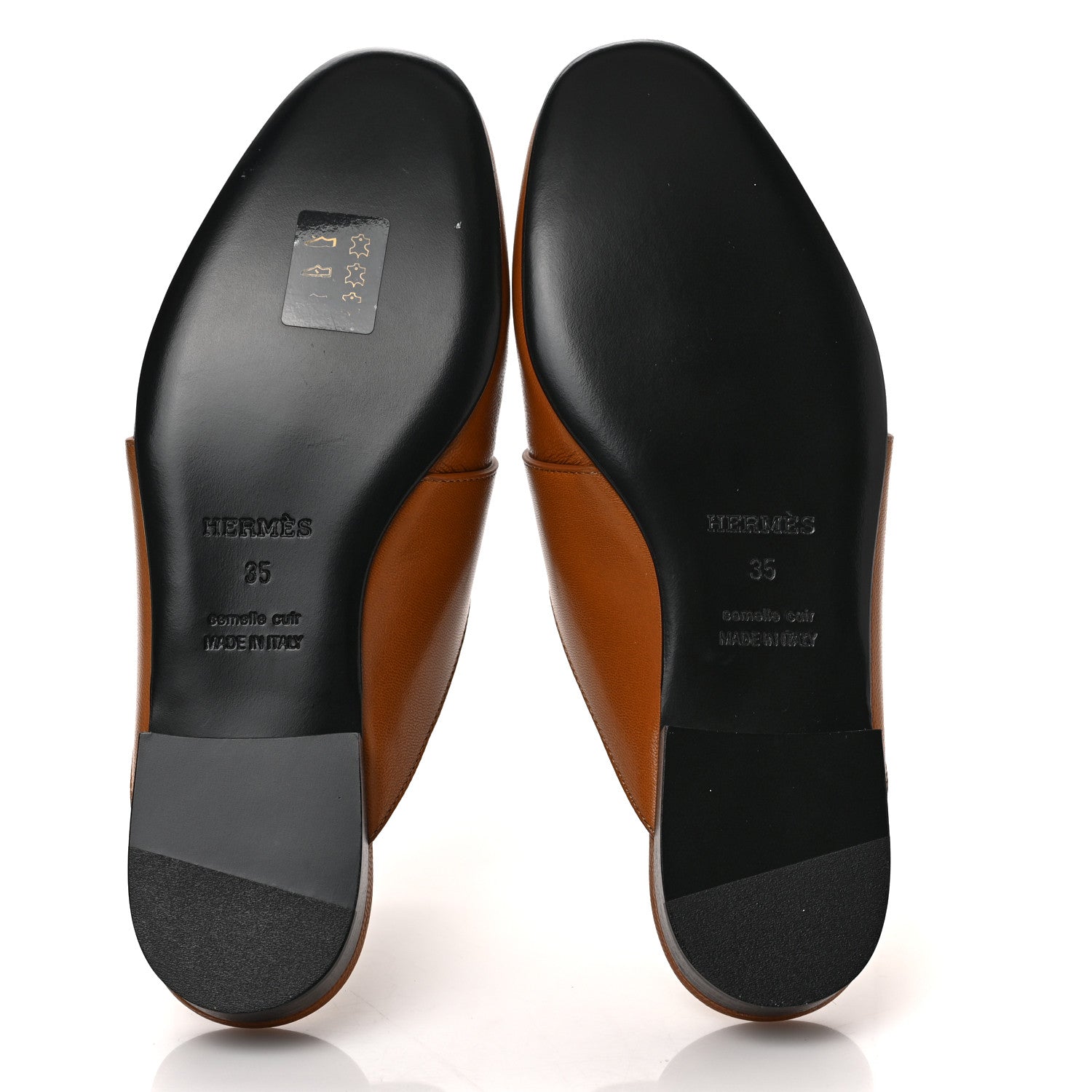 Hermes Goatskin Womens Catena Mules 35 Beige Dore 5 of 9