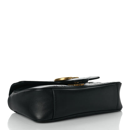 Gucci Calfskin Matelasse Mini GG Marmont Shoulder Bag Black 4 of 10