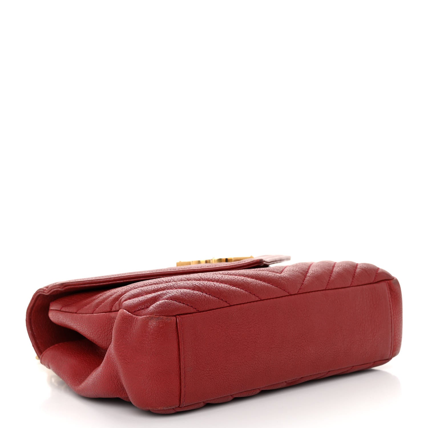 Saint Laurent Sheepskin Matelasse Chevron Monogram Medium College Bag Opyum Red 4 of 10