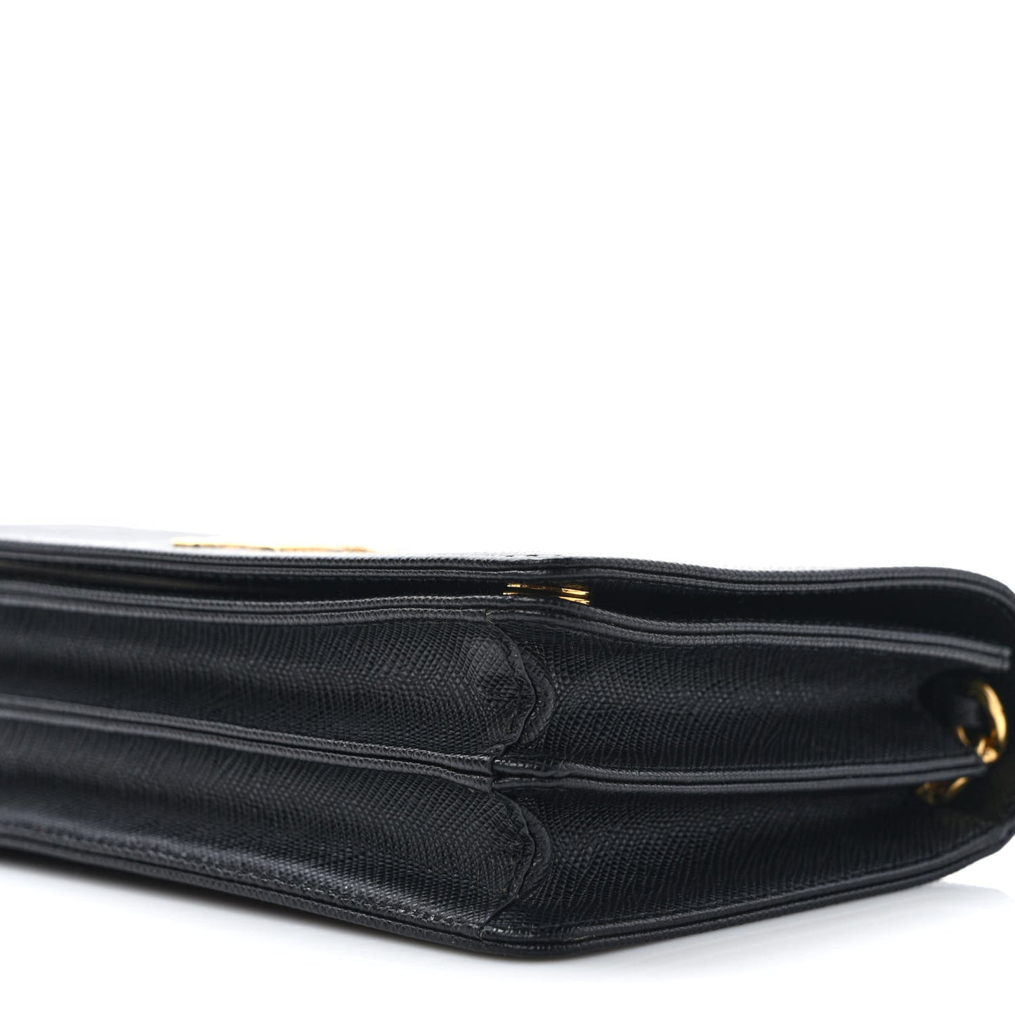 Saffiano Lux Chain Wallet Black