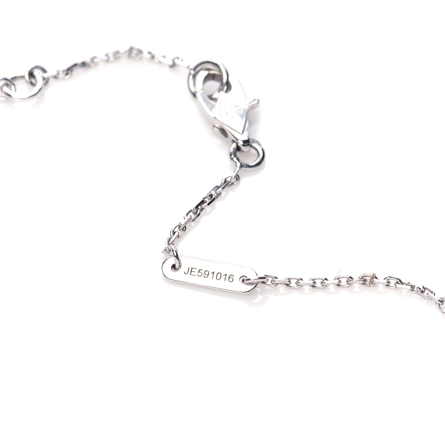 18K White Gold Diamond Sweet Alhambra Pendant Necklace