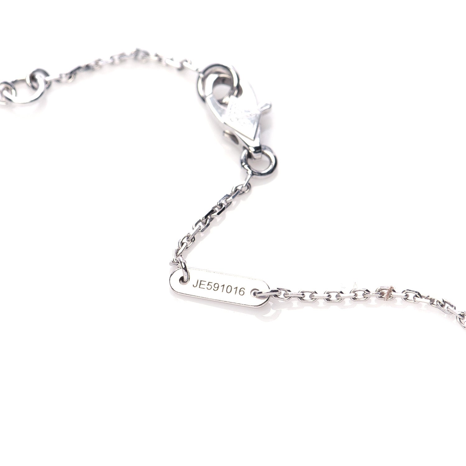 Van Cleef & Arpels 18K White Gold Diamond Sweet Alhambra Pendant Necklace 6 of 7