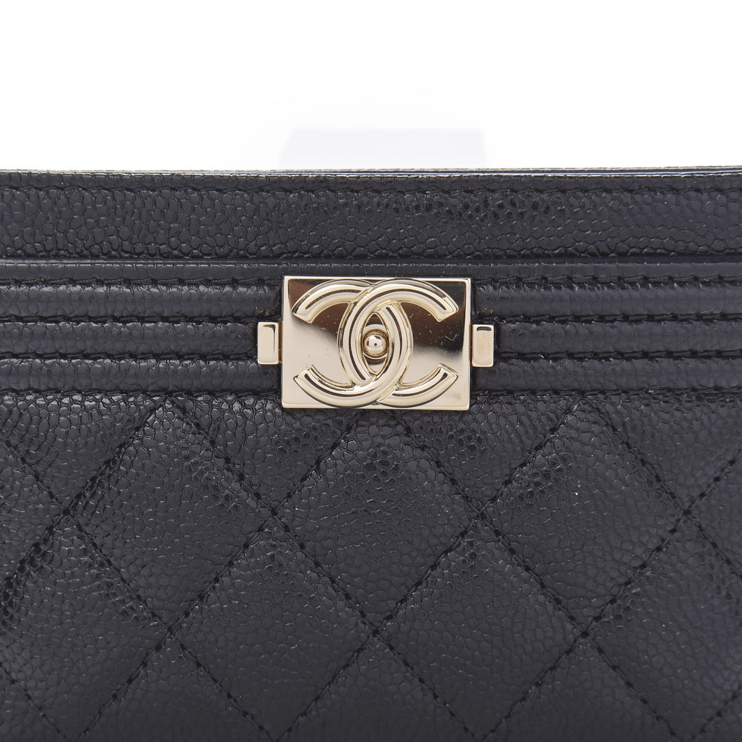 Caviar Quilted Boy Card Holder Black