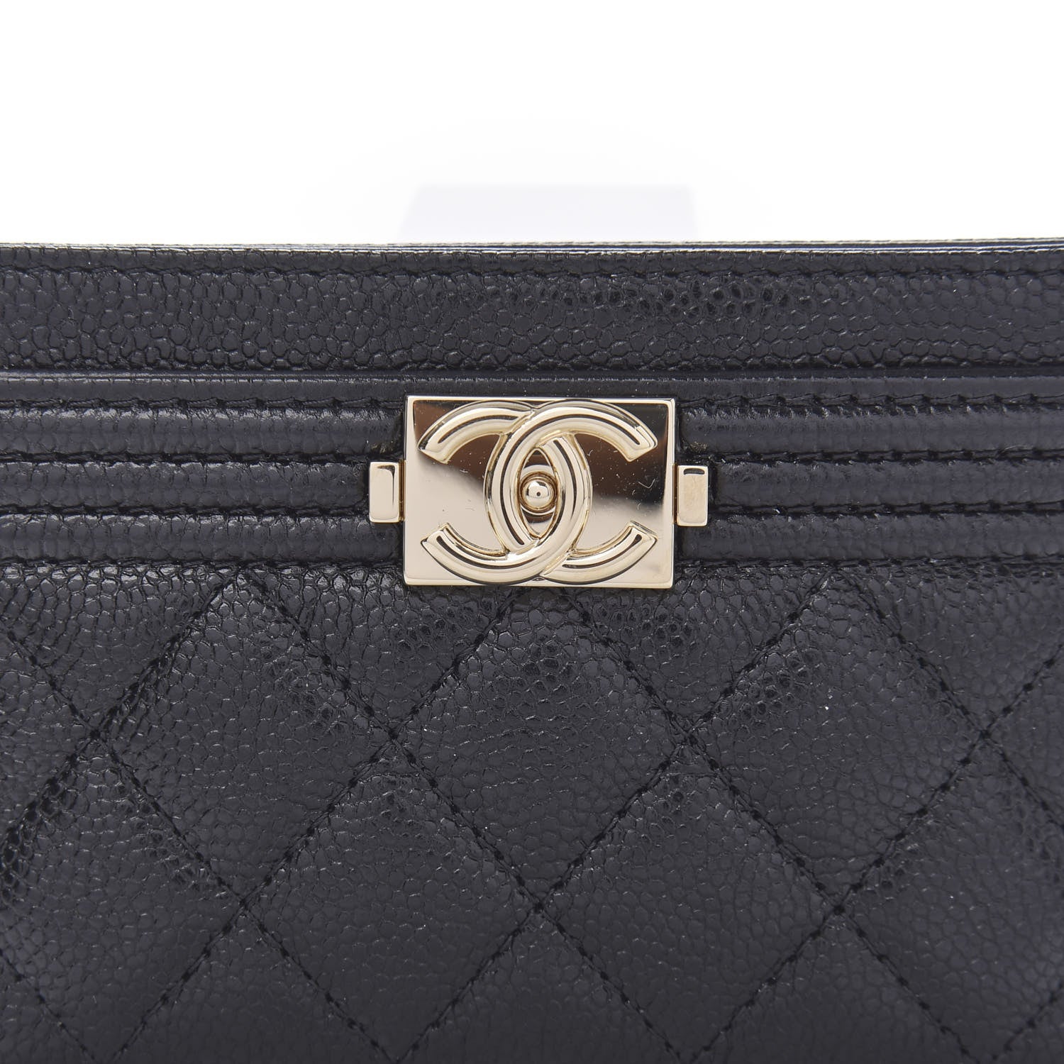 Chanel Caviar Quilted Boy Card Holder Black 9 of 10