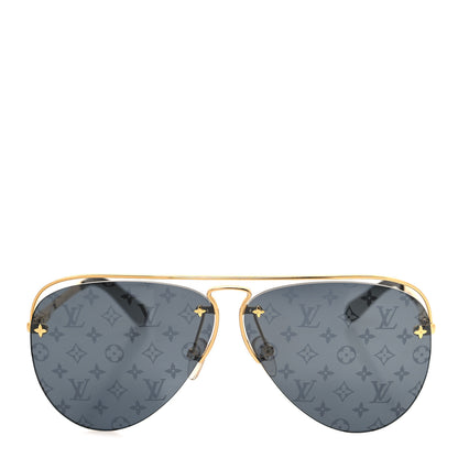 Louis Vuitton Metal Monogram Grease Sunglasses Z1172E Gold 2 of 6