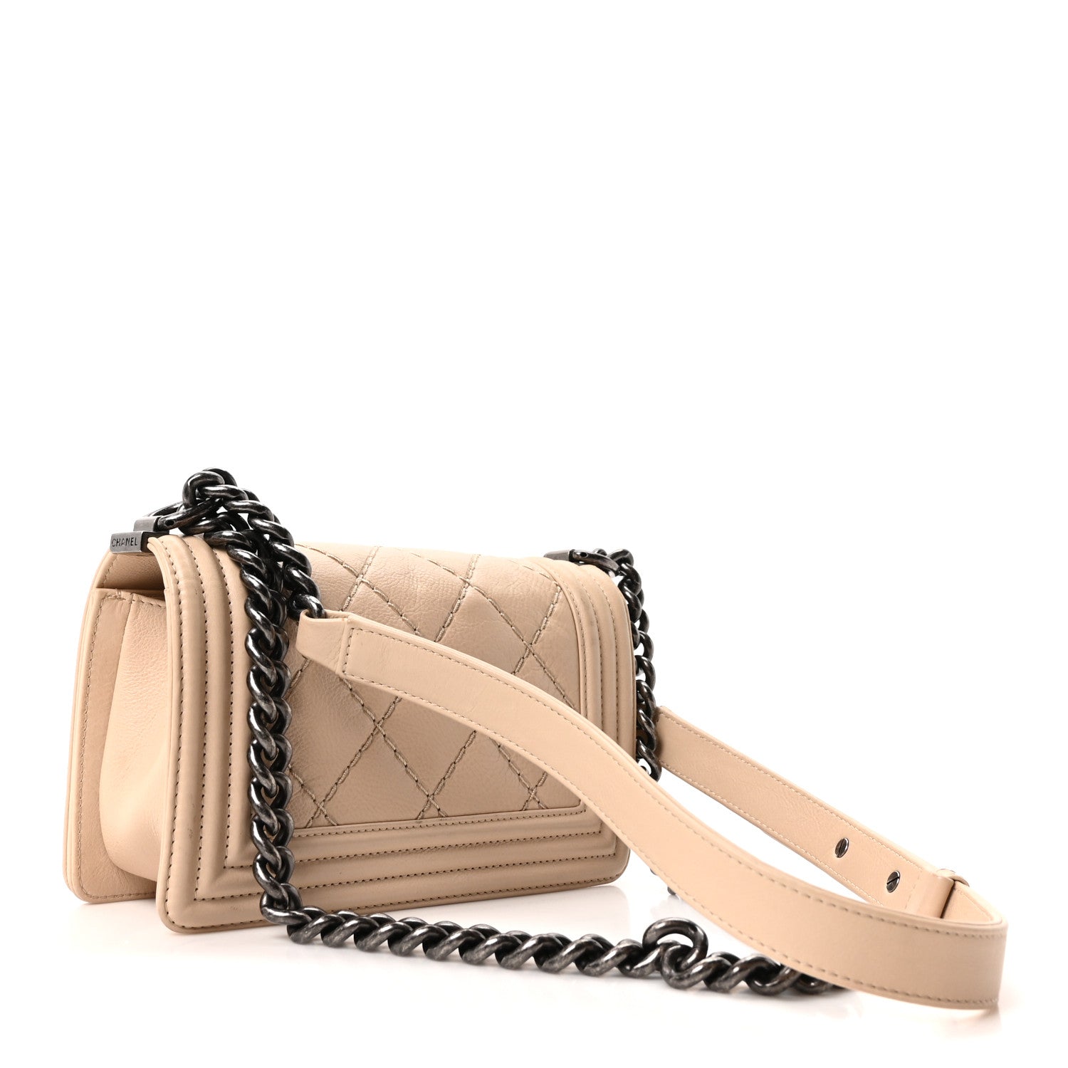 Chanel Calfskin Double Stitch Small Boy Flap Beige 3 of 11