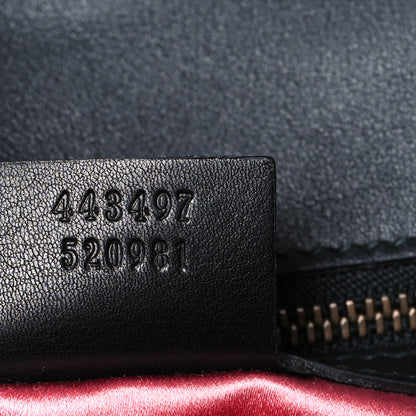 Gucci Velvet Matelasse Marquise Crystals Embroidered Small GG Marmont Shoulder Bag Black 7 of 9