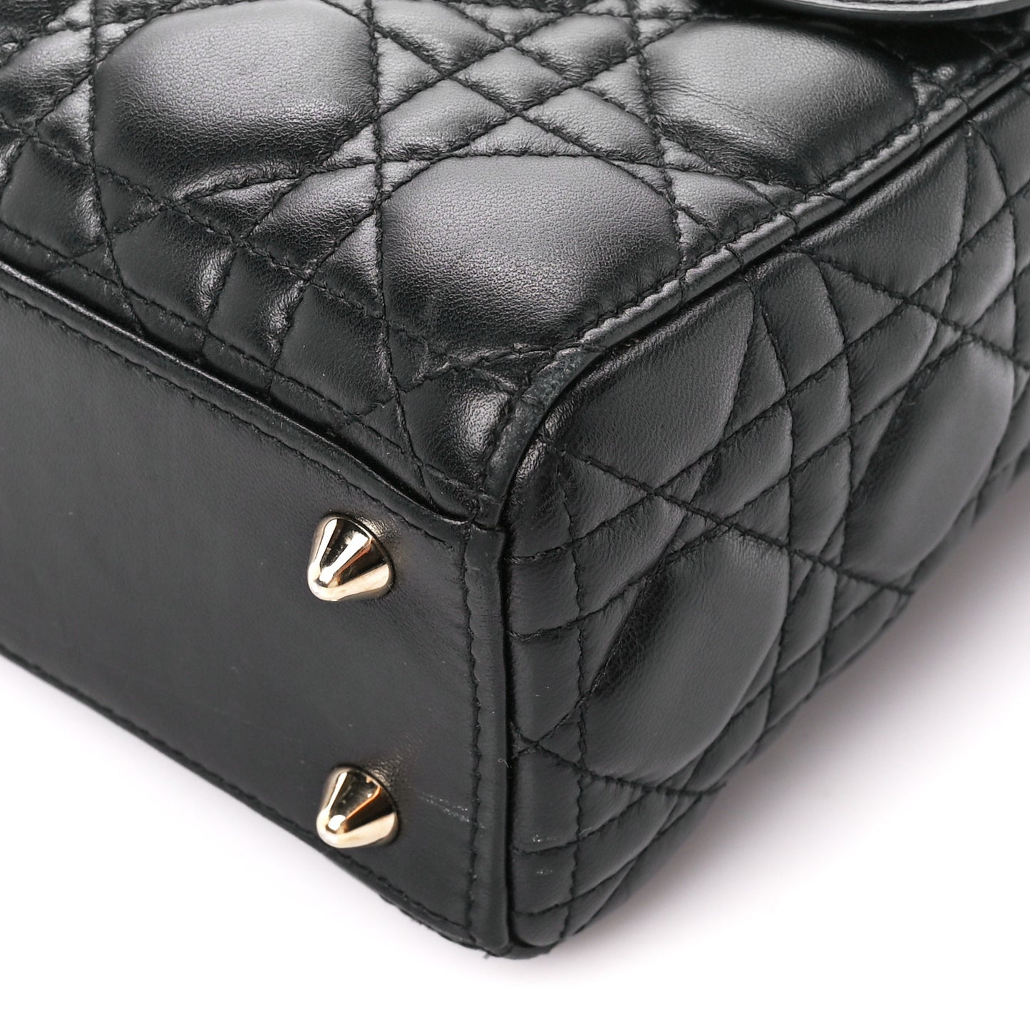 Lambskin Cannage Small Lucky Badges My Lady Dior Black