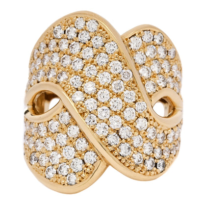 Parker & West by FASHIONPHILE 18K Yellow Gold Diamond 3.00ctw Crossover Ring 56 7.5 1 of 9
