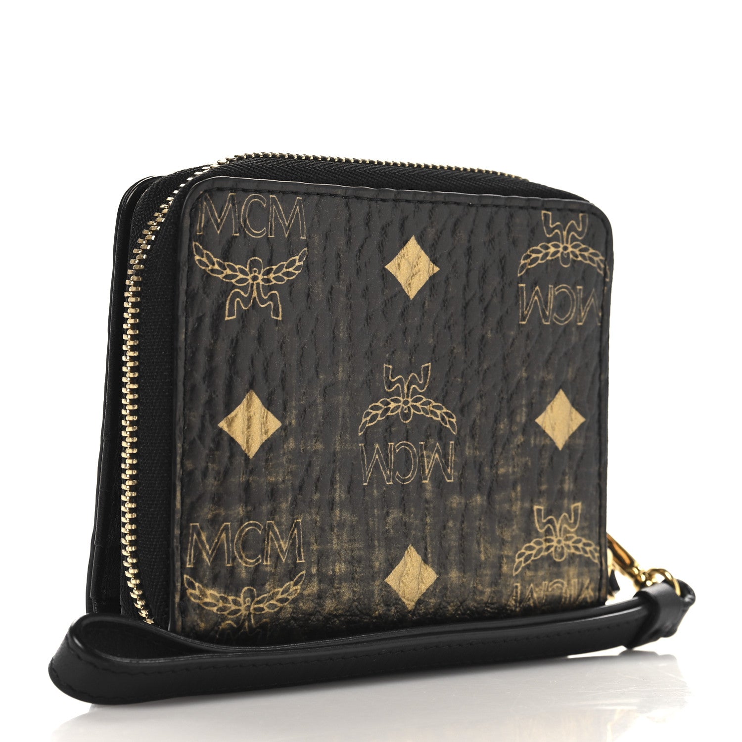 MCM Gradation Visetos Compact Wallet Black Gold 3 of 9
