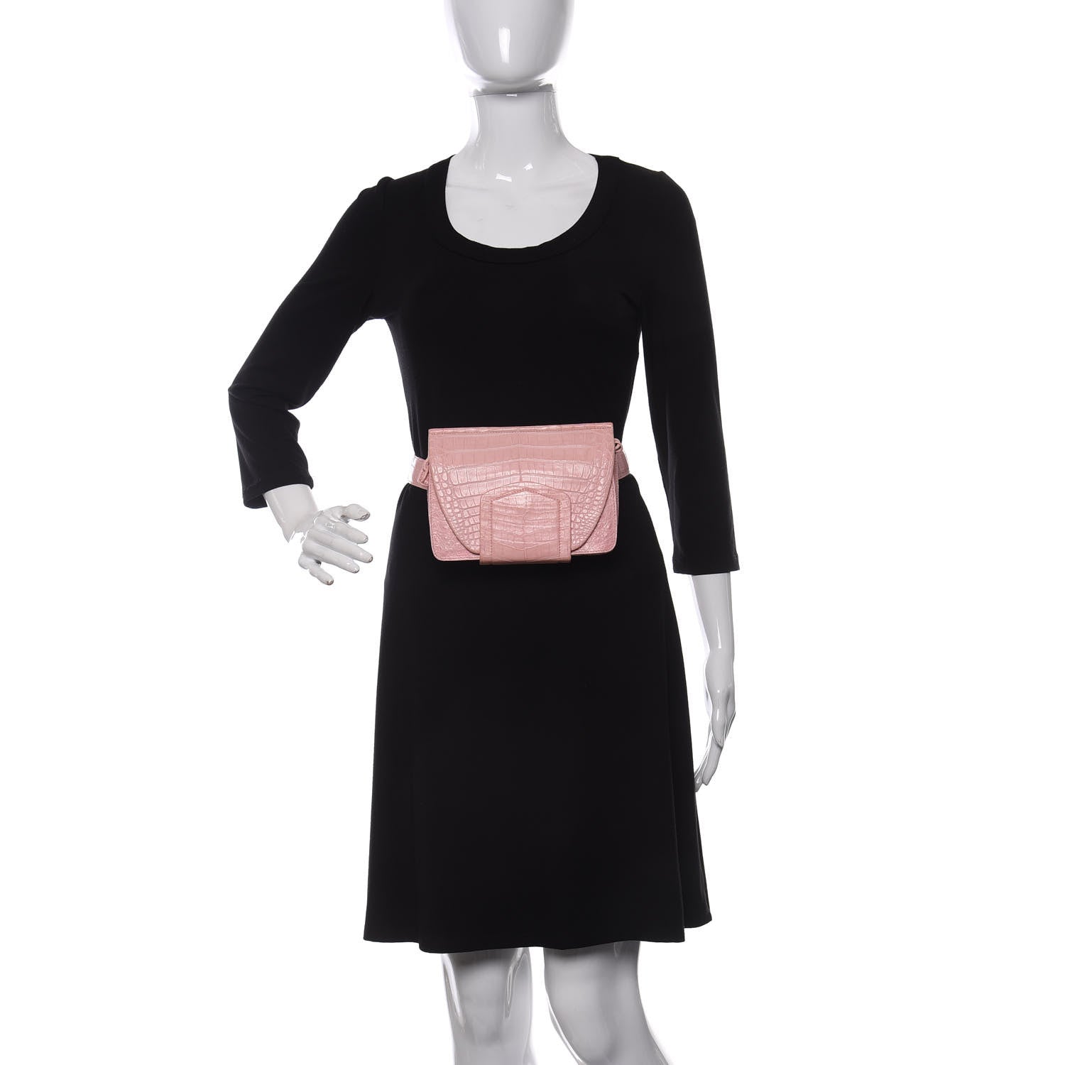 Nancy Gonzalez Crocodile Flap Belt Bag Pink 3 of 11