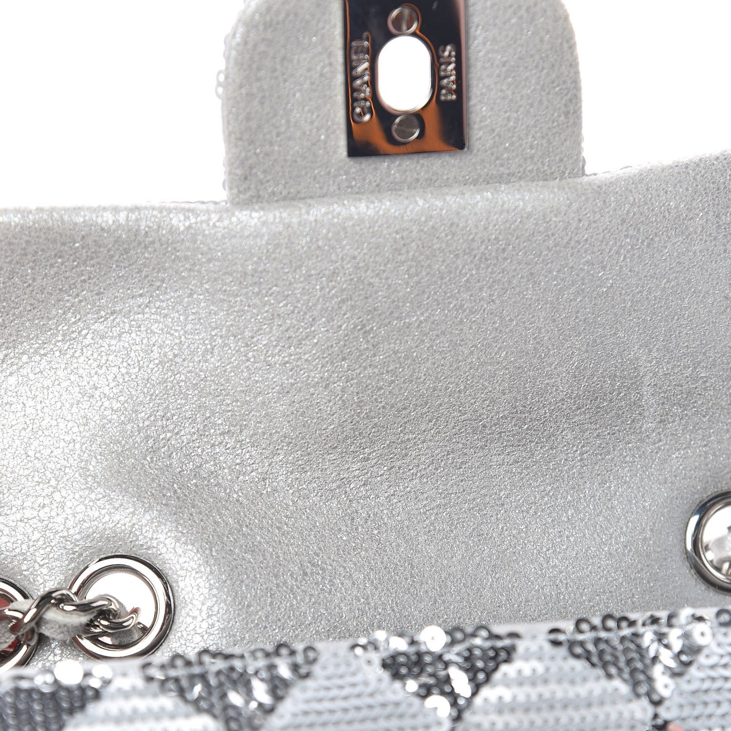 Sequin Geometric Extra Mini Flap Silver