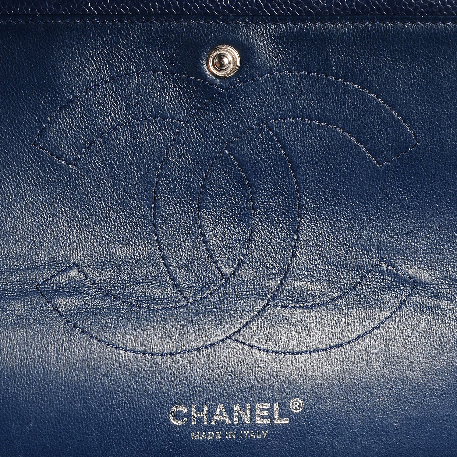 Chanel Caviar Quilted Jumbo Double Flap Navy Blue 8 of 10