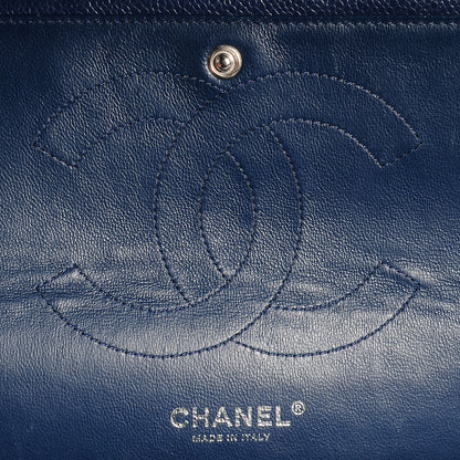 Chanel Caviar Quilted Jumbo Double Flap Navy Blue 8 of 10