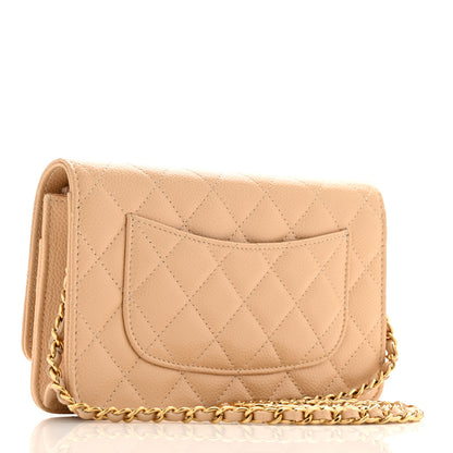 Chanel Caviar Quilted Wallet on Chain WOC Beige 3 of 11