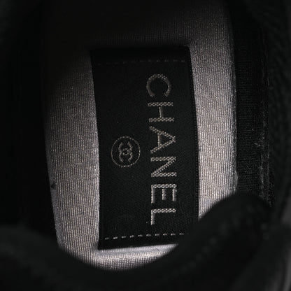 Chanel Nylon Suede Calfskin Womens Logo Sneakers 36 Dark Navy Blue 39 Dark Navy Blue 9 of 12