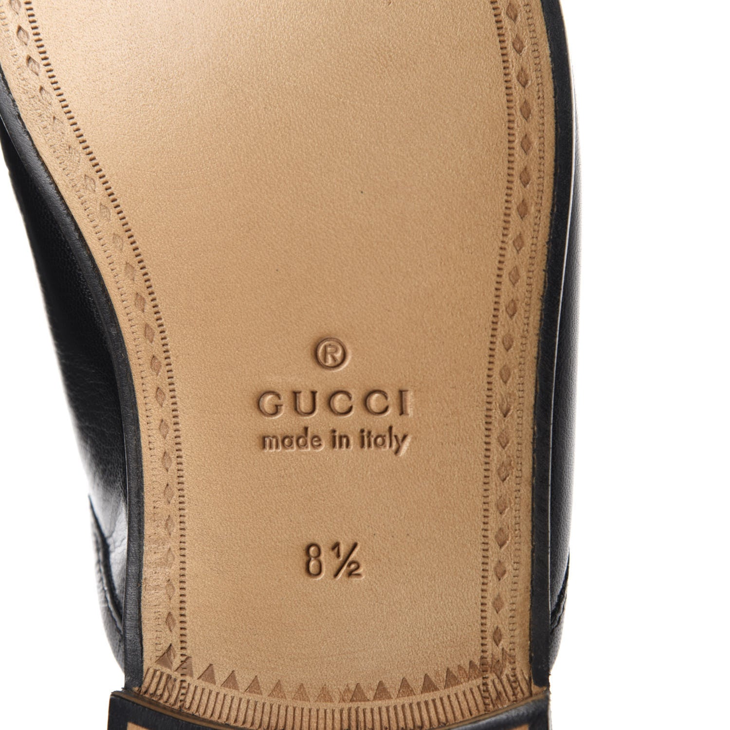 Gucci Goatskin Mens Horsebit Slippers 8.5 Black 8 of 10