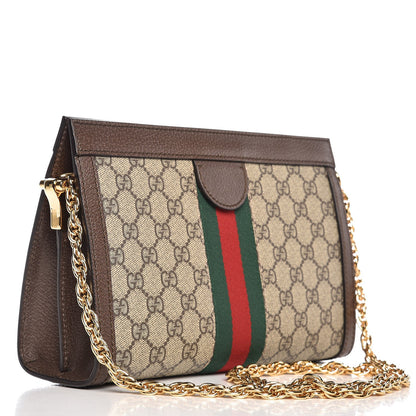 Gucci GG Supreme Monogram Web Small Ophidia Chain Shoulder Bag Brown 3 of 7