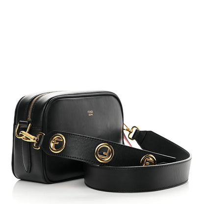 Fendi Vitello Century F is Fendi Bi-Color FF 1974 Embossed Camera Case Maya Black 3 of 15