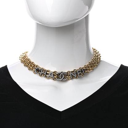 Chanel Chain Link Logo CC Choker Necklace Gold 2 of 4