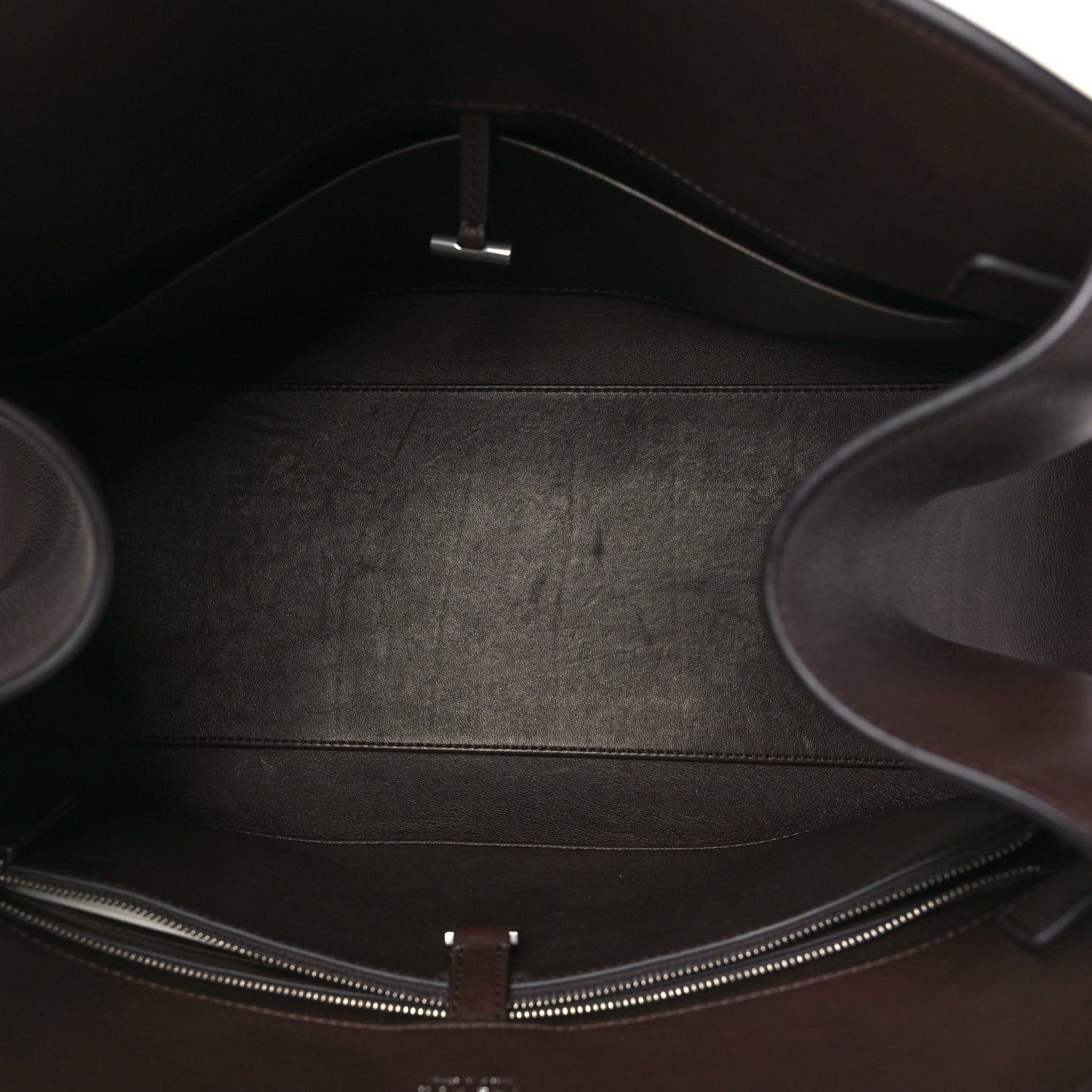 Polished Saddle Calfskin EW Margaux Chestnut