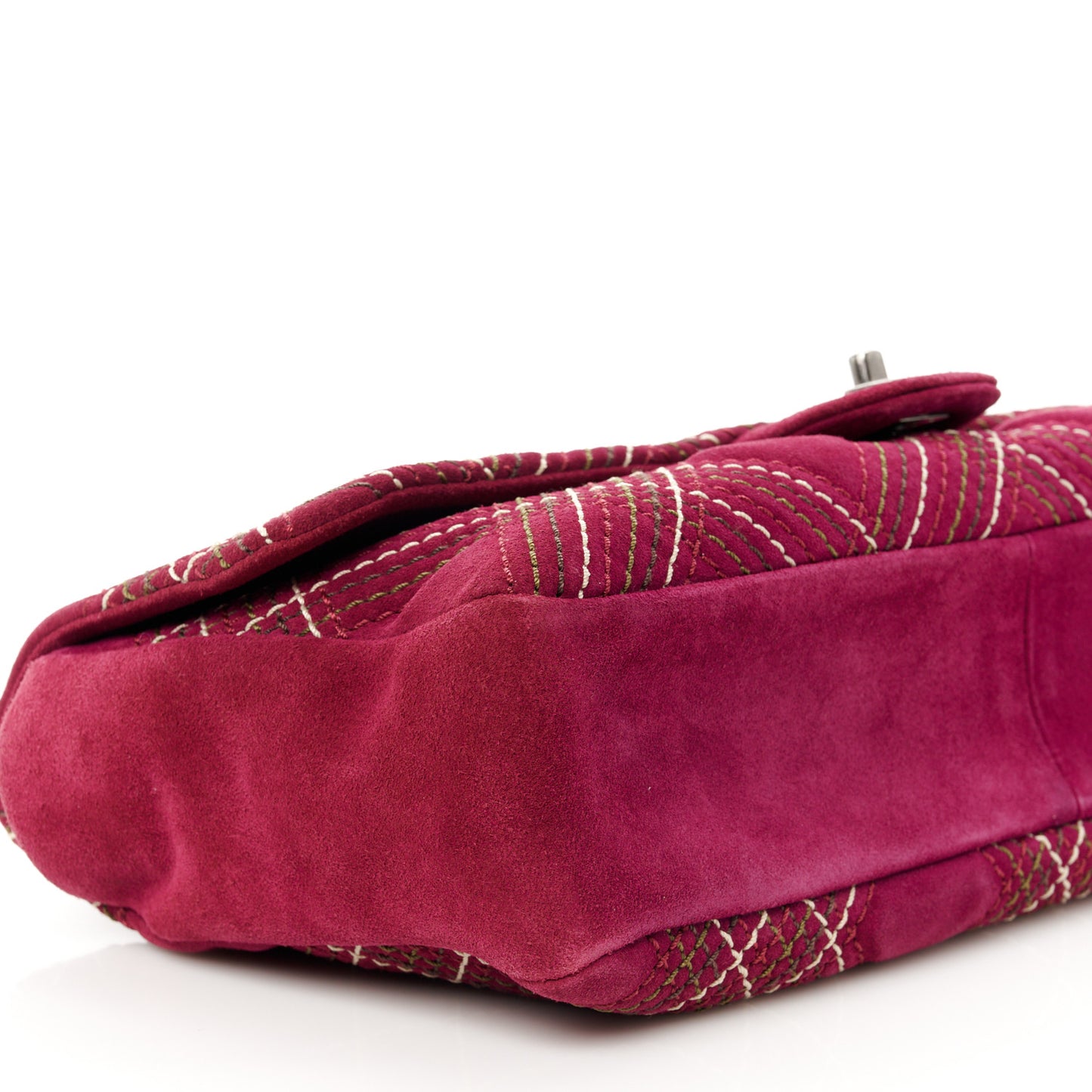 Suede Stitched Jumbo Saltire Single Flap Purple