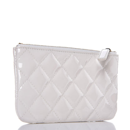 Chanel Patent Quilted Small Cosmetic Case White 3 of 8