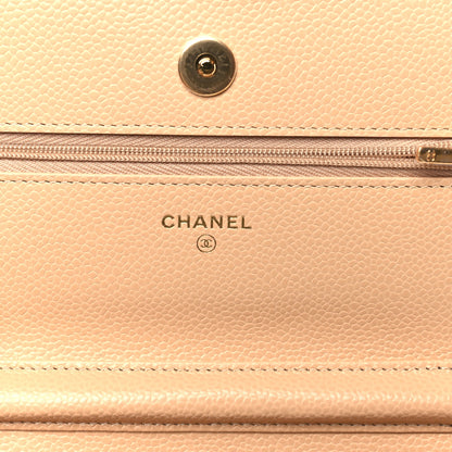 Chanel Caviar Quilted Wallet on Chain WOC Beige 6 of 12