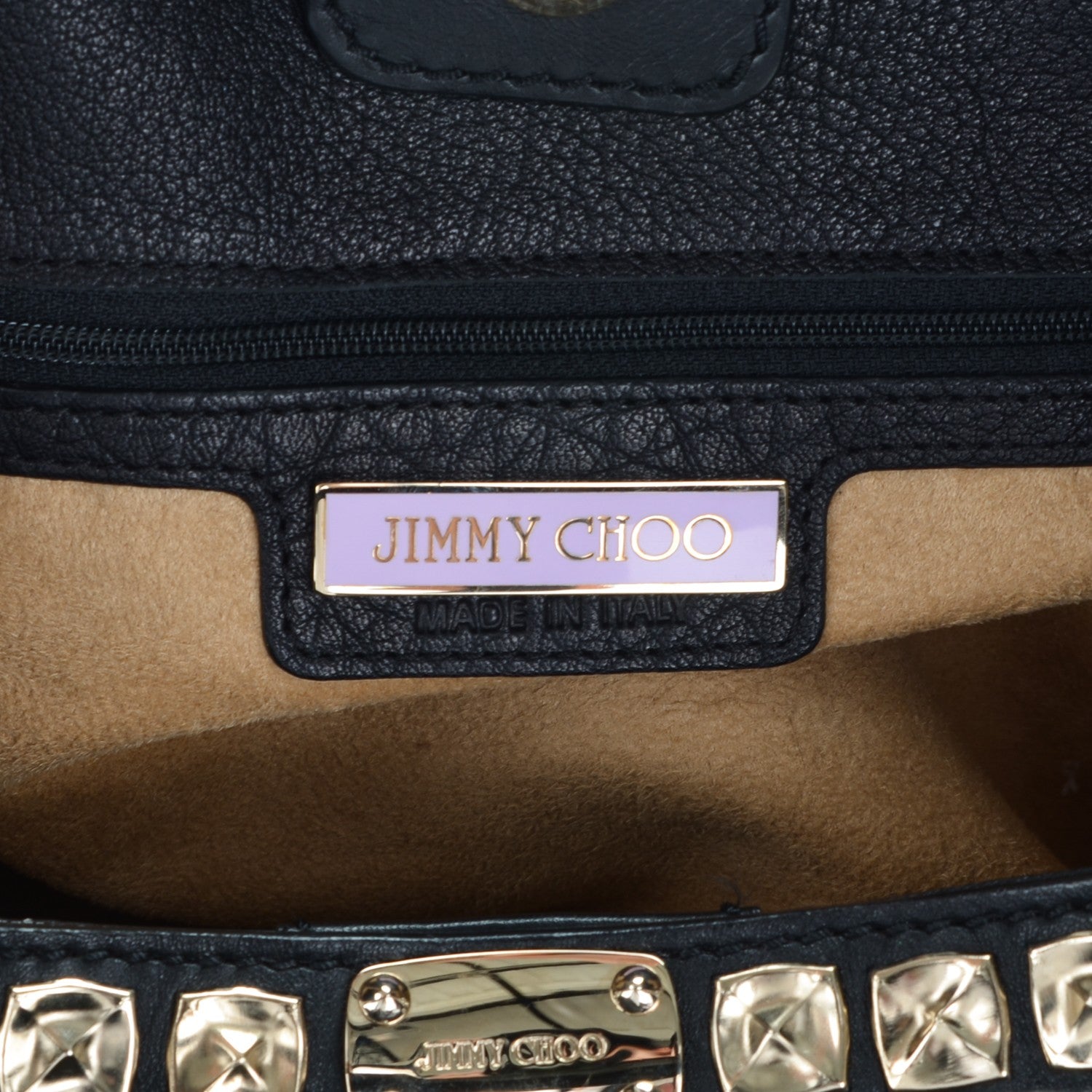 Jimmy Choo Grained Calfskin Studded Sylvia Hobo Black 6 of 7