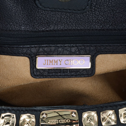 Jimmy Choo Grained Calfskin Studded Sylvia Hobo Black 6 of 7