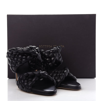 Bottega Veneta Nappa Twisted Padded Intrecciato Curve Slide Sandals 37 Black 10 of 10