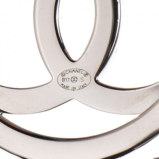 Chanel Crystal CC Lanyard Necklace Black Silver 5 of 5