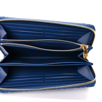 Louis Vuitton Monogram Denim Zippy Wallet NM Blue 5 of 11