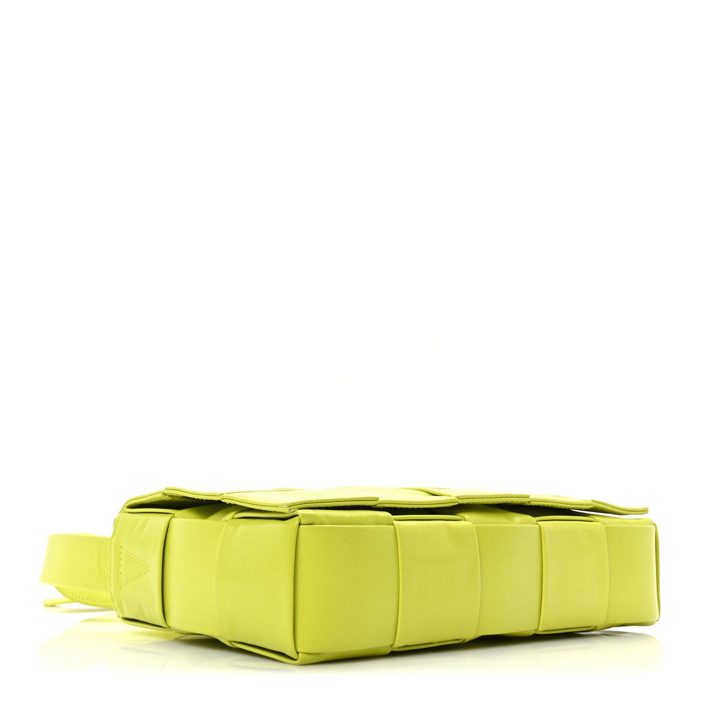 Paper Calfskin Maxi Intreccio Cassette Crossbody Bag Kiwi