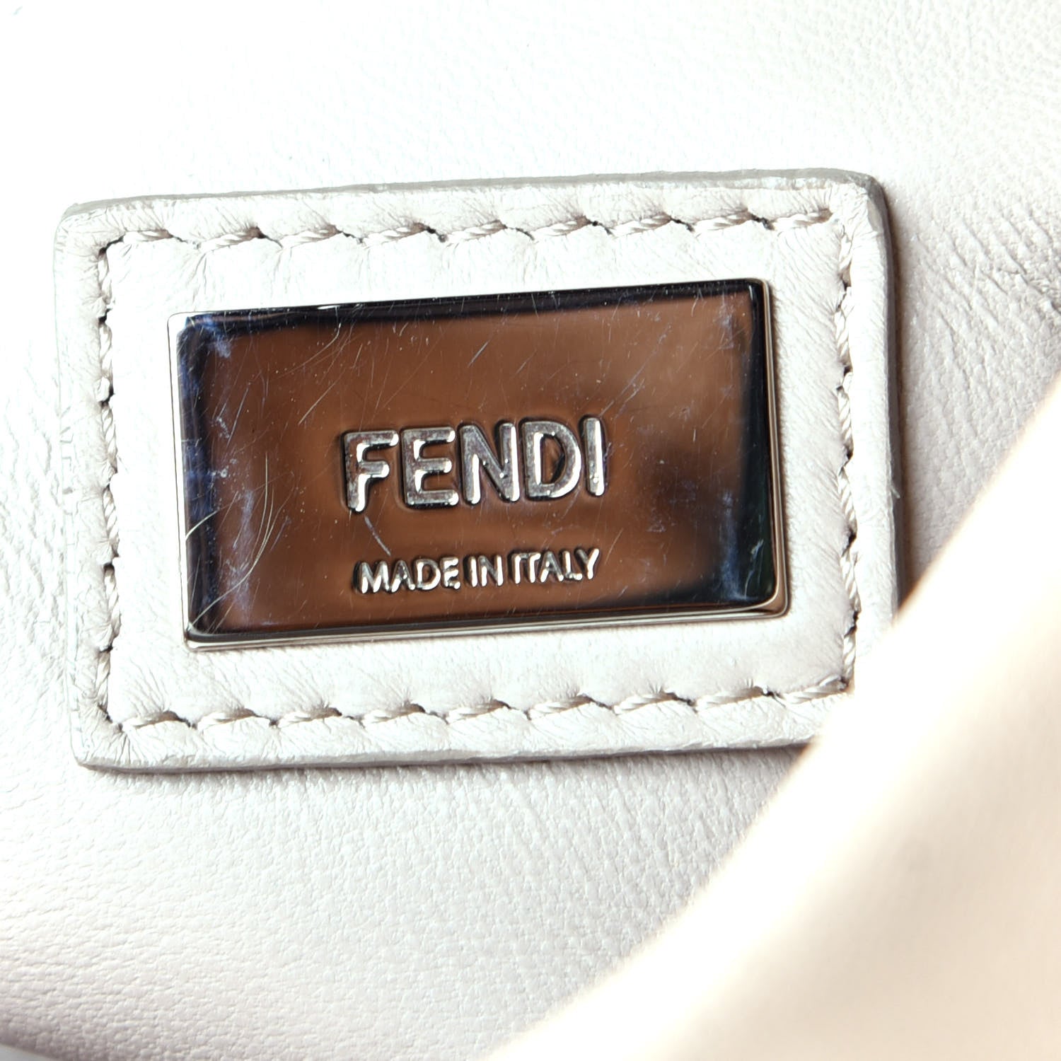 Fendi Nappa Colorblock Mini Peekaboo Iconic Satchel Plaster Banana Grigio Polvere 6 of 9