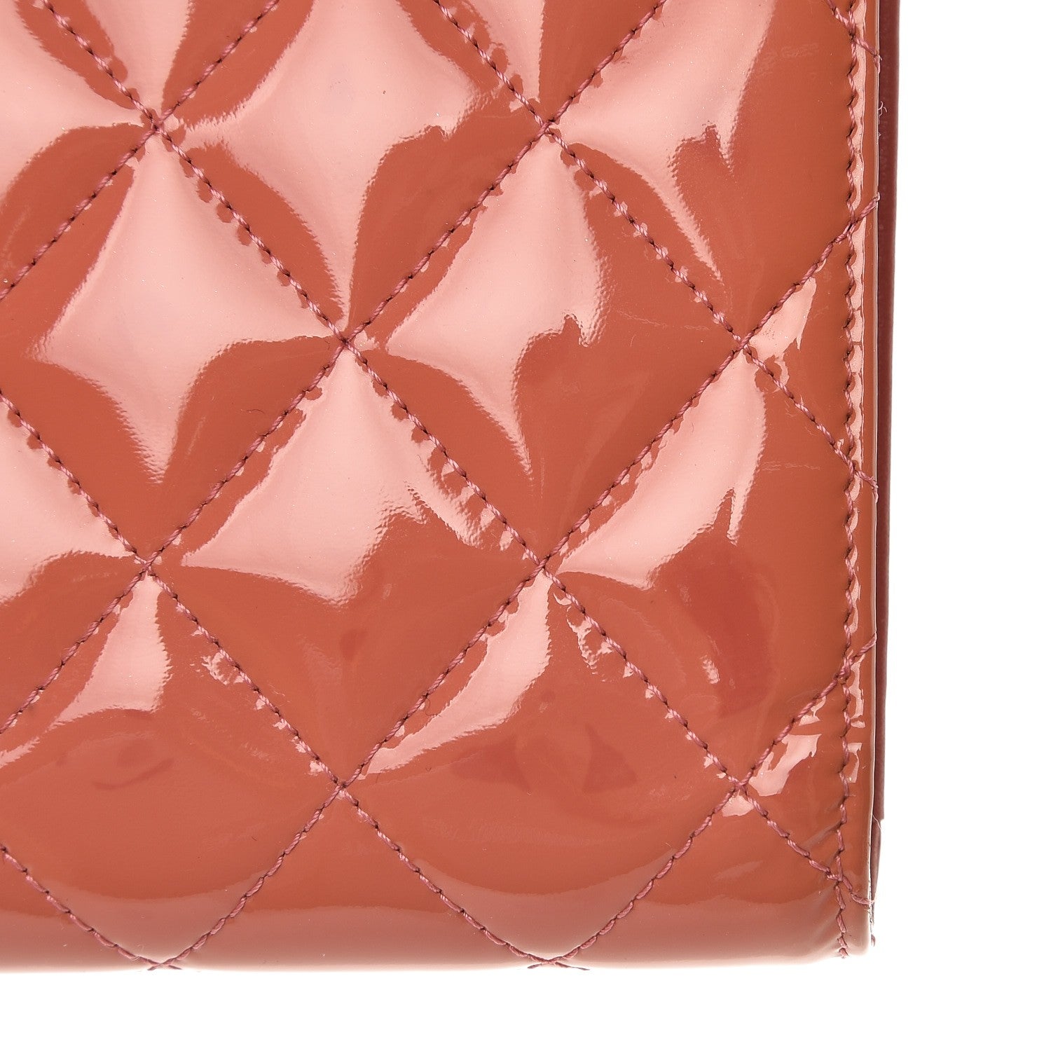 Chanel Patent Quilted Brilliant Yen Wallet Pink 10 of 12