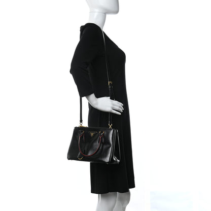 Prada Saffiano Vernice Small Galleria Double Zip Tote Black 2 of 8