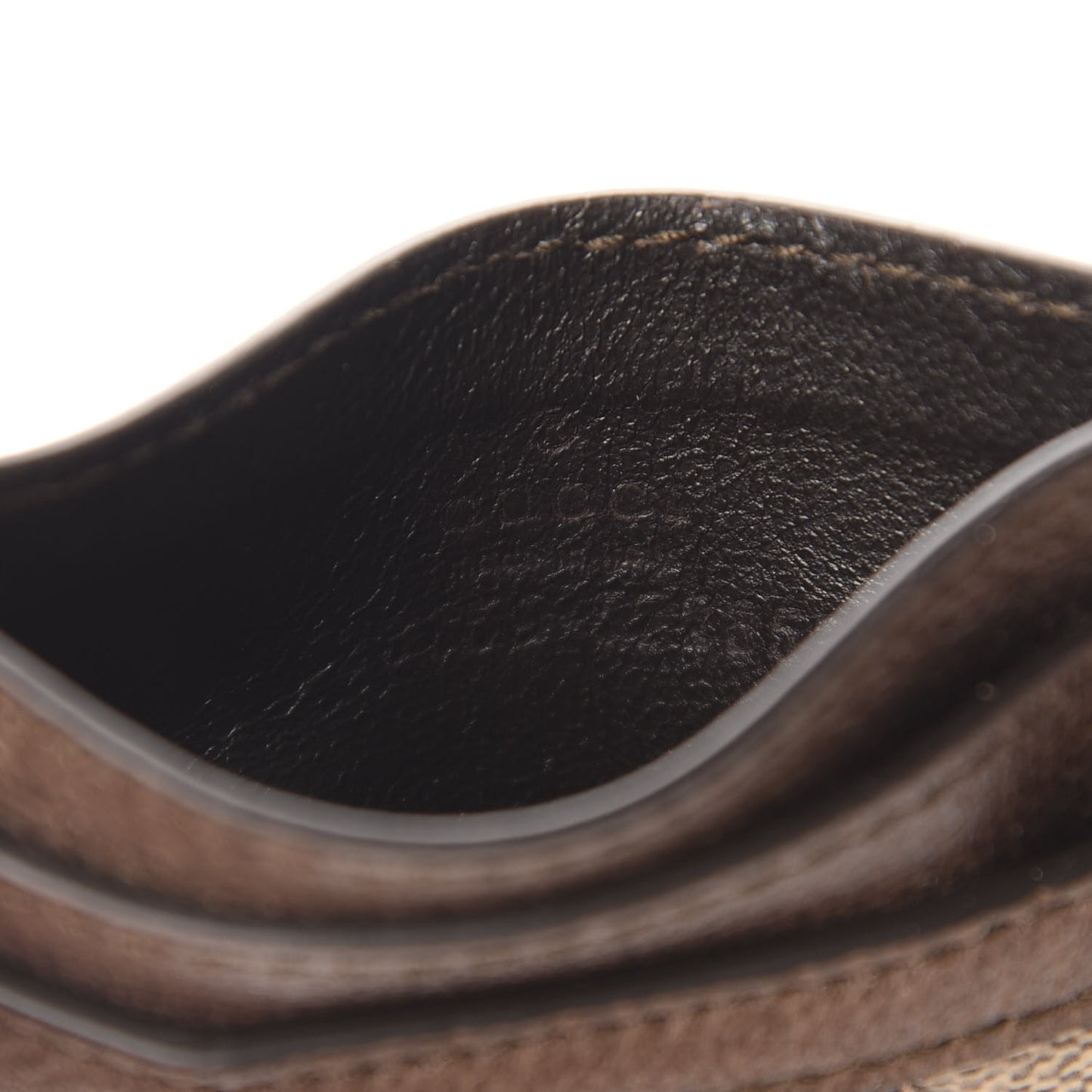 GG Supreme Monogram Ophidia Card Holder Brown