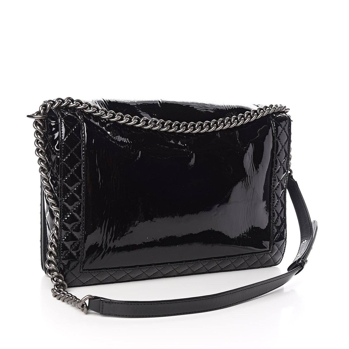 Patent Large Boy Reverso Flap Black