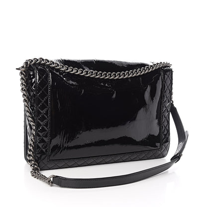 Chanel Patent Large Boy Reverso Flap Black 3 of 10