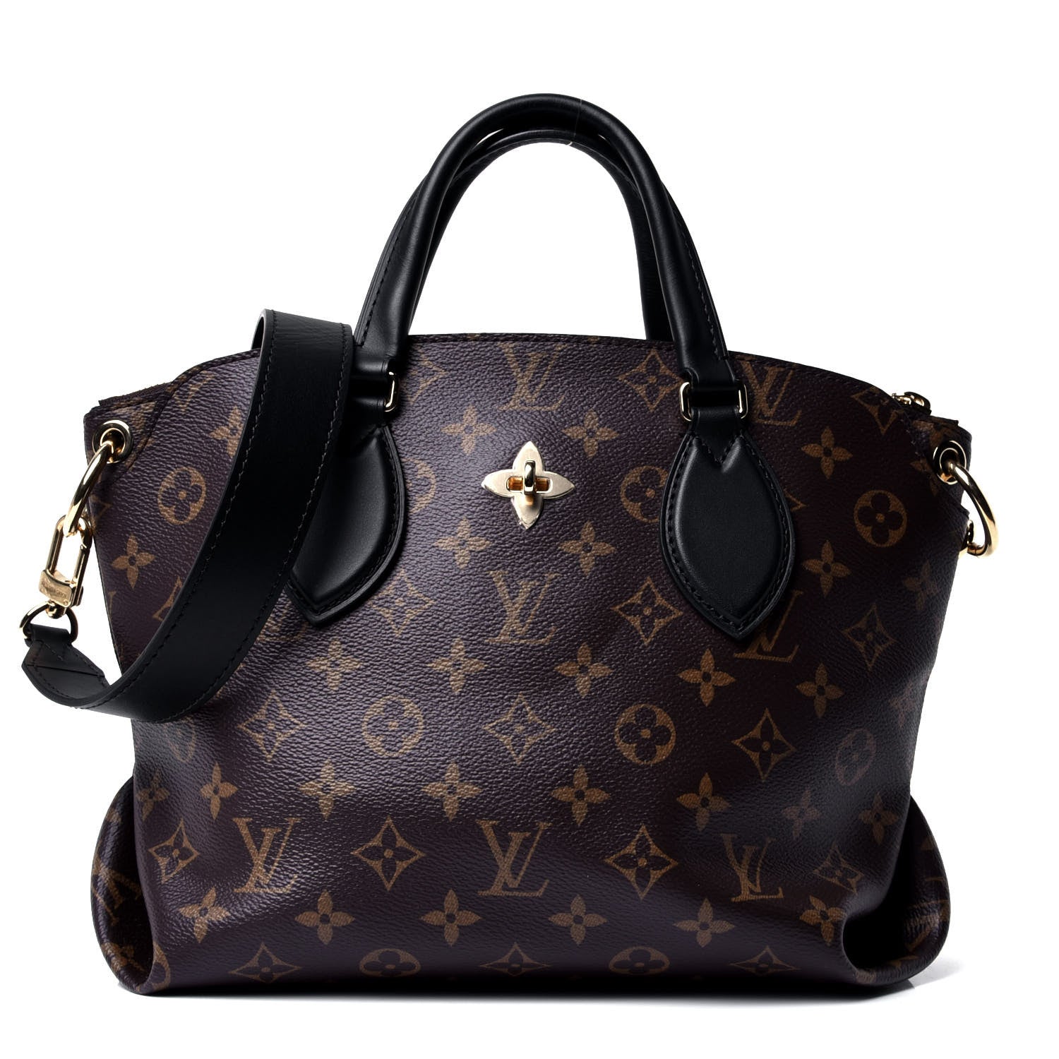 Louis Vuitton Monogram Flower Zipped Tote PM Black 1 of 5
