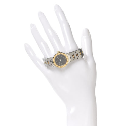 Bulgari Stainless Steel 18K Yellow Gold 23mm Quartz Watch Black 2 of 7