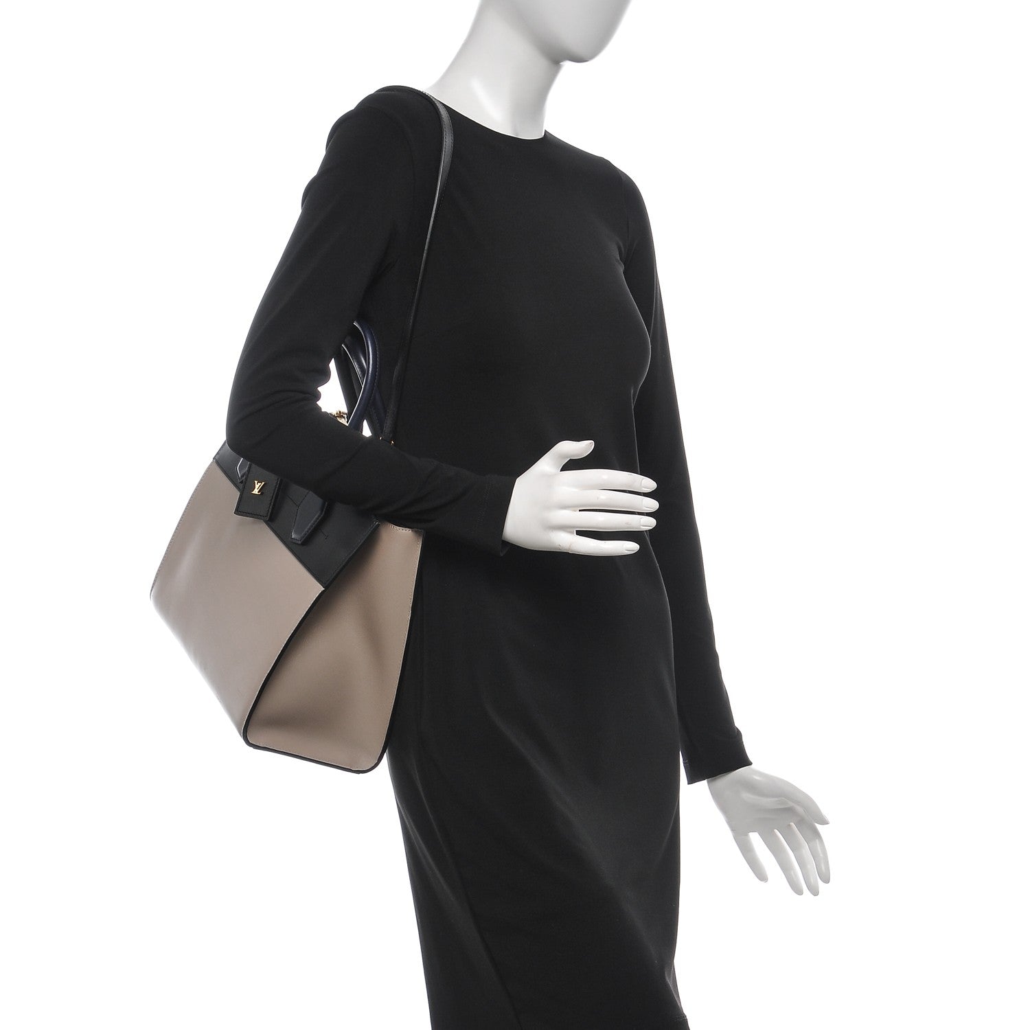 Louis Vuitton Calfskin City Steamer MM Gris Black 2 of 6
