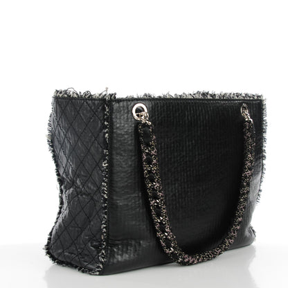 Chanel Glazed Calfskin Tweed Tweedy Tote Black 3 of 7