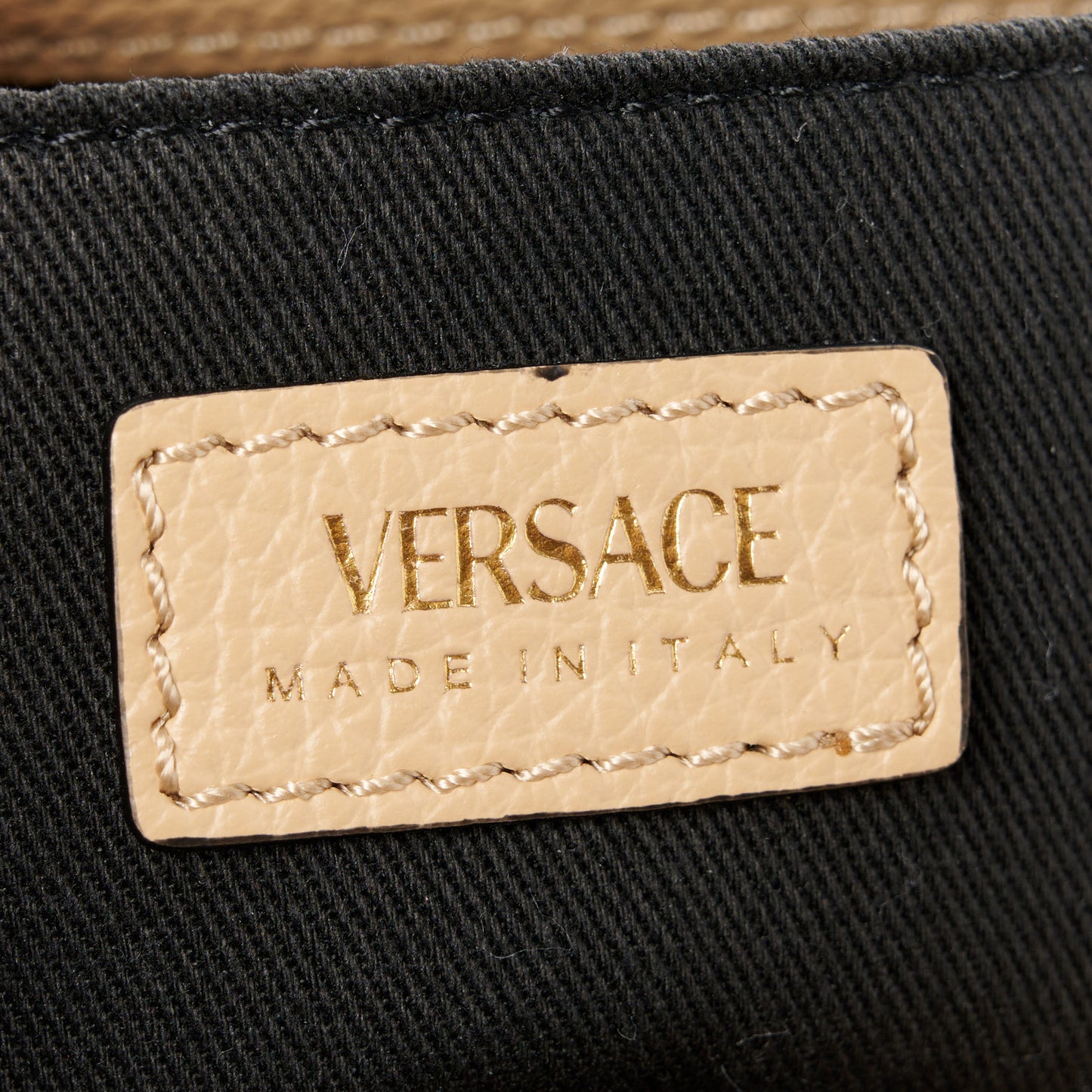 Grained Calfskin Virtus Crossbody Bag Beige