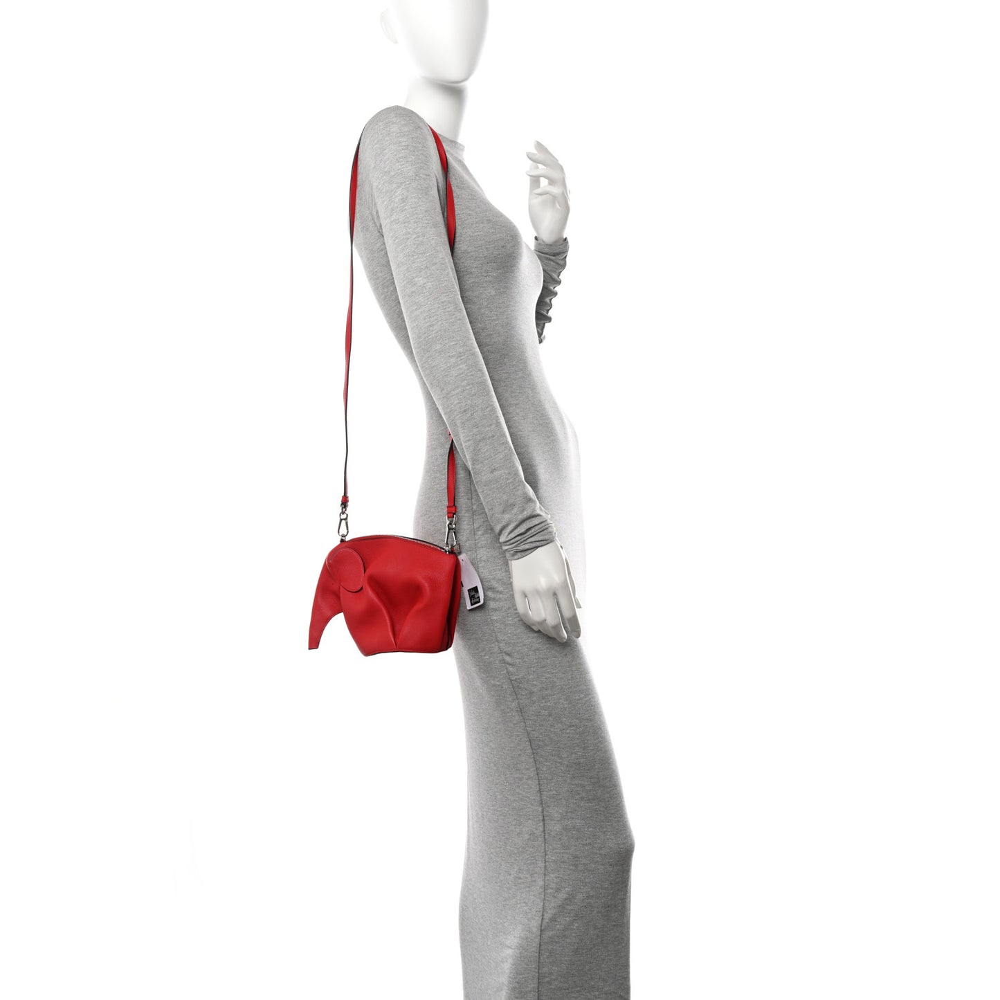 Calfskin Mini Elephant Crossbody Bag Scarlet Red