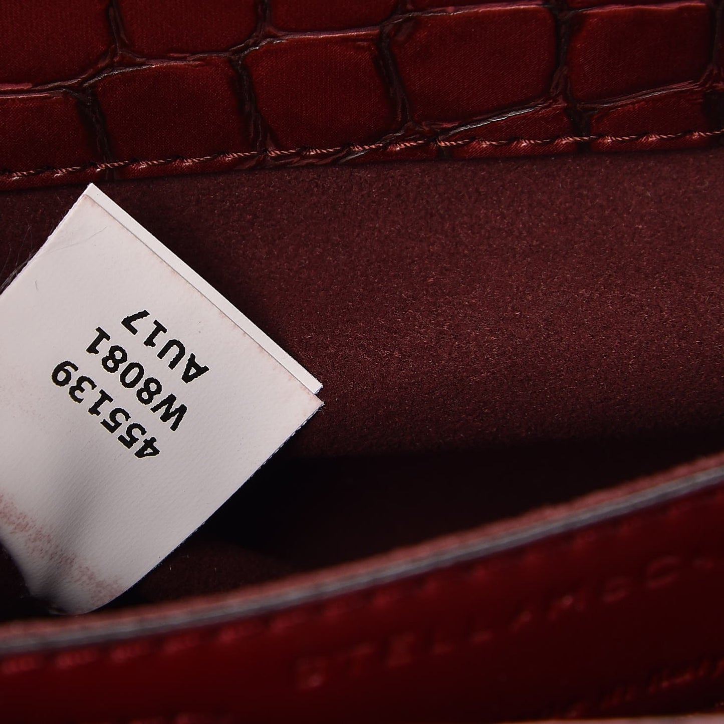 Embossed Crocodile Effect Medium Falabella Box Shoulder Bag Red